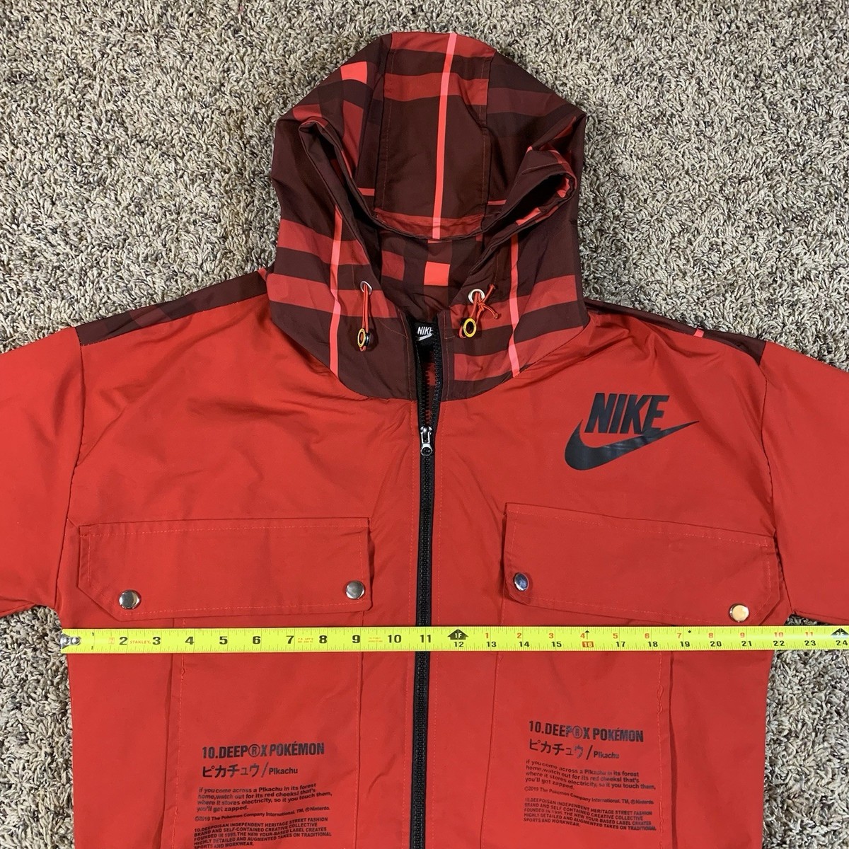 Nike Pokemon 10 DEEP X PIKACHU Collaboration Bomber Jacket 2XL Red