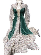 Vintage 70  s Gunne Sax Shamash yofi Velvet Prairie Renaissance Dress Sz 7