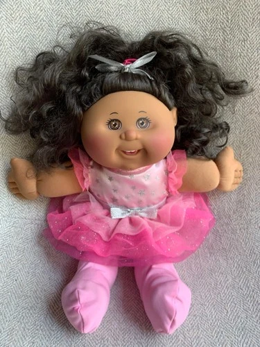 Cabbage Patch Kid Doll African American Curly Hair Brown Eyes Teeth Tutu 2015