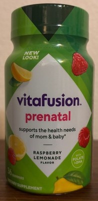Vitafusion Prenatal Mom & Baby Support* 36 Raspberry Lemonade Gummies 11/2026