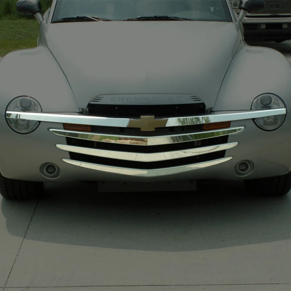 Stainless Steel Front Grille Overlay 5pc fits 2003-2006 Chevy SSR [Polished] - Изображение 4 из 4