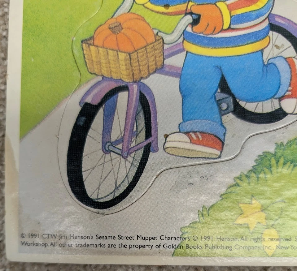 Rompecabezas con marco temático de otoño de Plaza Sésamo de colección Merrigold Press Big Bird 1991 Foto 4 de 4