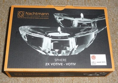 NACHTMANN 2 x Sphere Votiv 13,5 cm Art. 95817 Kristallglas MADE IN GERMANY W.NEU