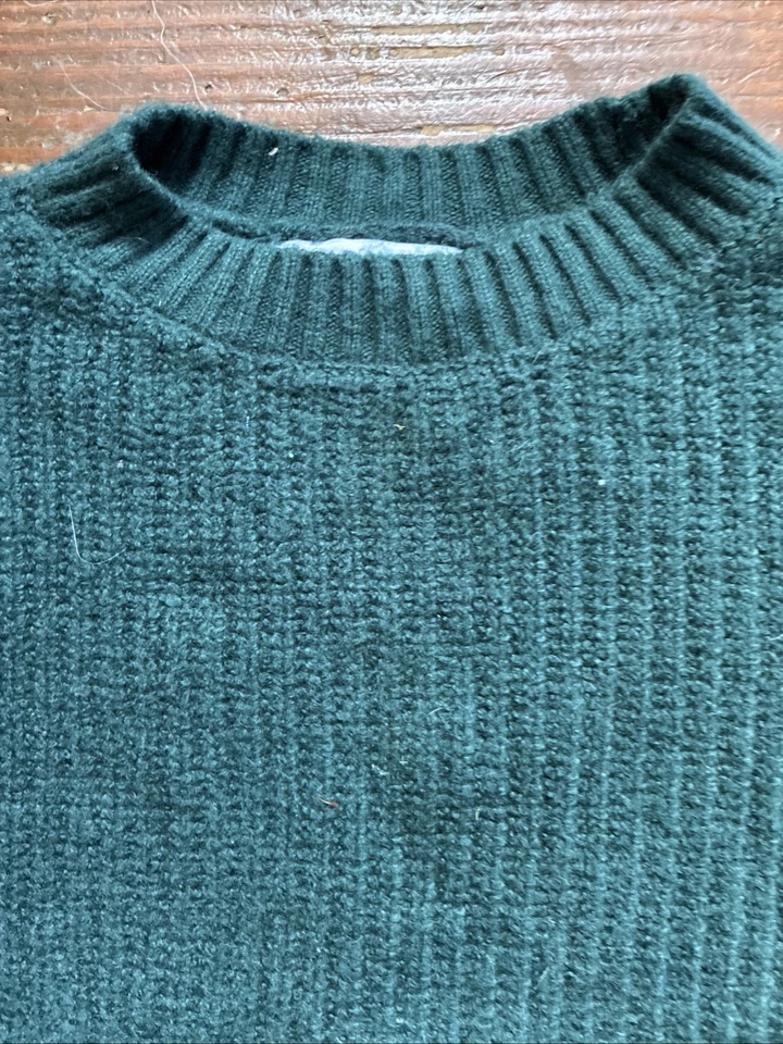 Suéter suave manga larga azul marino viejo verde para niñas talla L (10/12) Foto 3 de 4