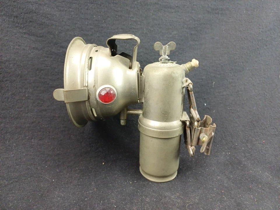 Ancienne lampe de vélo carbure acétylène MIRA vélocipède bicyclette 1920-1930 - Photo 2/4