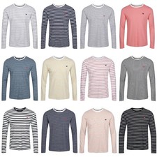 Crew Neck Designer Clothing Tops New Mens Striped Cotton Long Sleeve T-Shirts