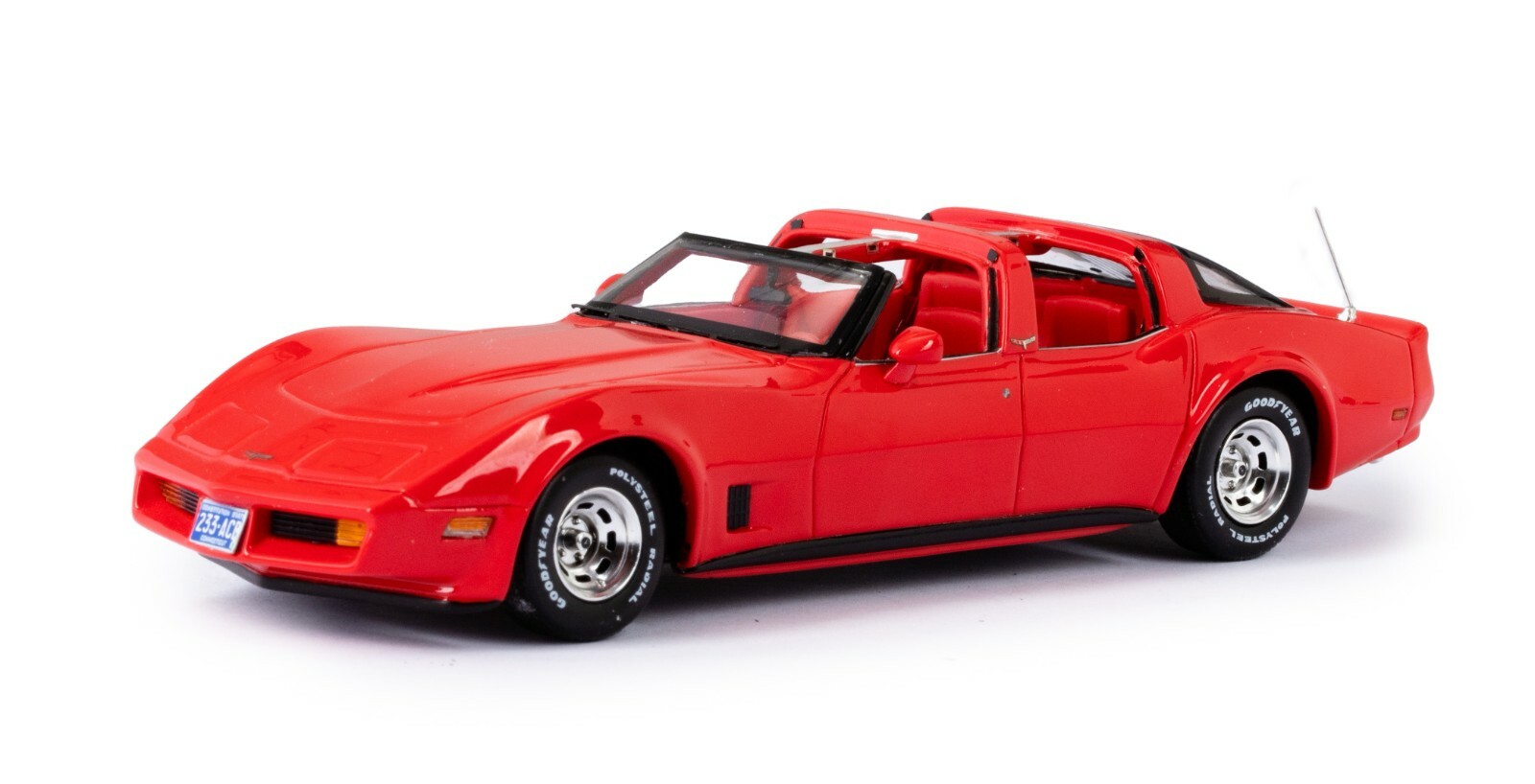 Voiture miniature Corvette America 1980 Esval rouge 1/43 EMUS43010A