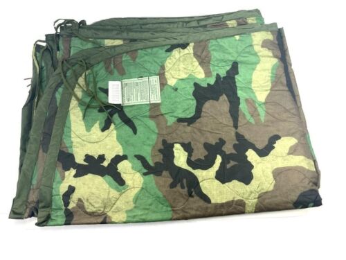 Made in USA Army USMC Military Woodland Camo Poncho Liner WOOBIE Army Blanket GI - Afbeelding 1 van 11
