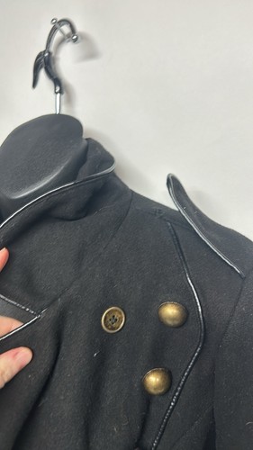 Hell bunny black military coat size small As Is Steam Punk Gothic  - Picture 4 of 10