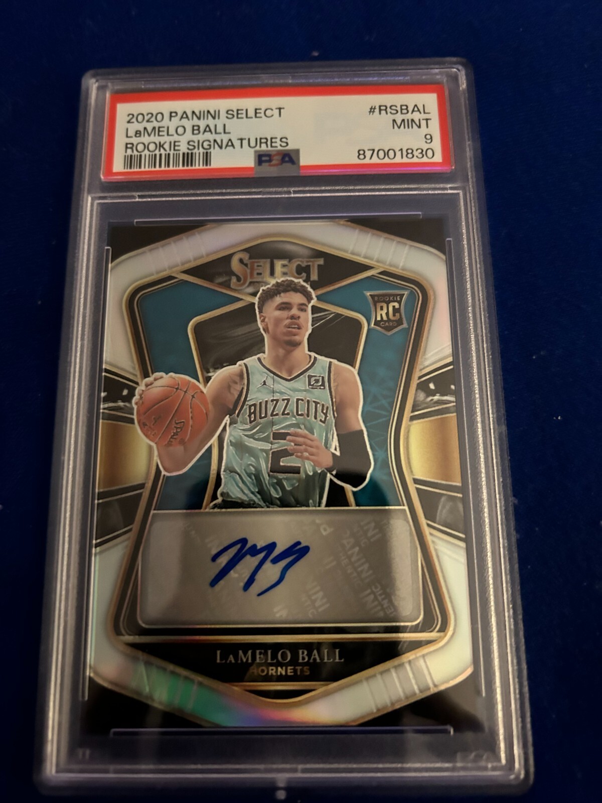 2020 Panini Select #RSBAL LaMelo Ball Rookie Signatures 58/249 PSA 9