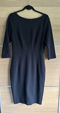 Boden Size 12 Black Knee Length Smart Dress Work 3/4 Sleeves BB1