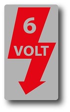 Fits Vw Vintage 6 Volt Decal Sticker Kharman Gia Beetle Type 1 Type 3 Bus