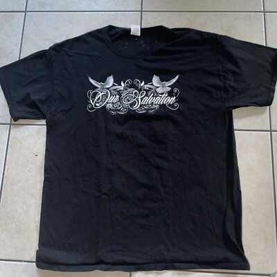 Tshirt Our Salvation logo very nice color black size XL cotton Hole
