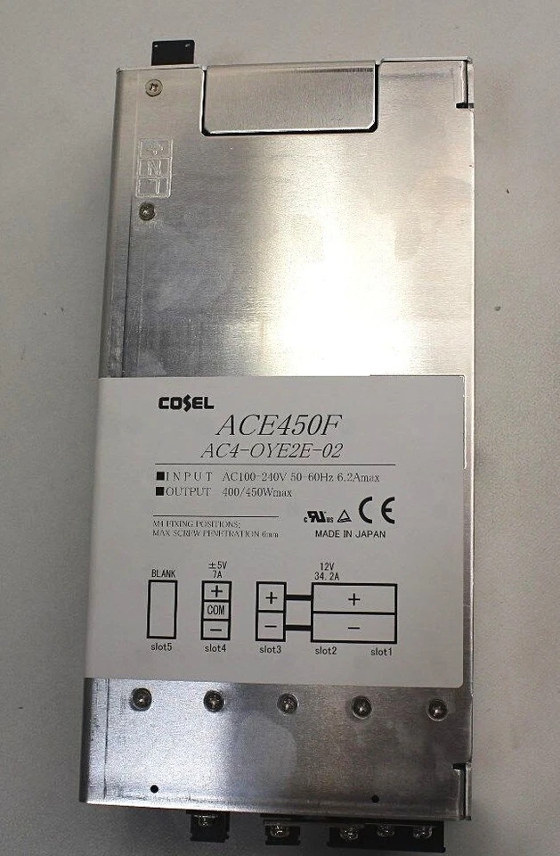 AC4-OYE2E-02 COSEL AC100-240V 50-60HZ 6.2AMAX 400/450W MAX НОВЫЙ! ACE450F - Изображение 4 из 4