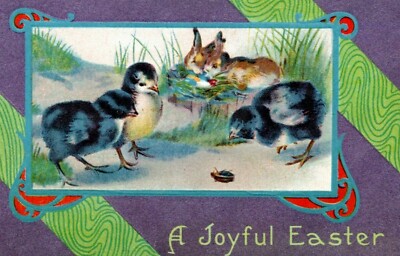 Postcard - A Joyful Easter - baby chics