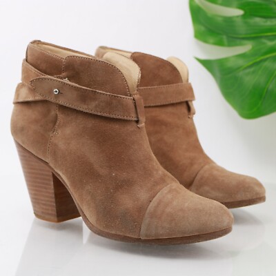 Rag Bone Womens Harrow Boot Size 39.5 9.5 Camel Tan Suede Block Heel Bootie