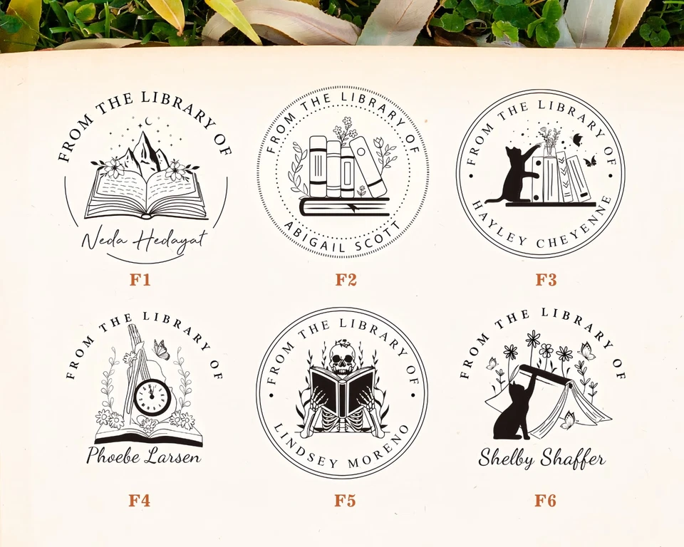 Logotipo personalizado estampado estampado acero estampado perfecto para bodas bibliotecas Foto 2 de 4