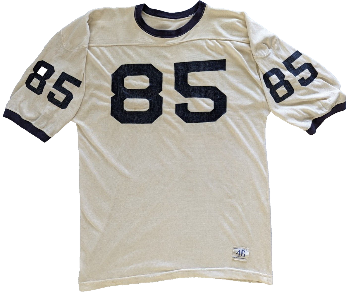 Vintage 40s 50s Champion Knitwear Football Jersey White Blue Vintage 40s 50s Champion Knitwear Football Jersey White Blue