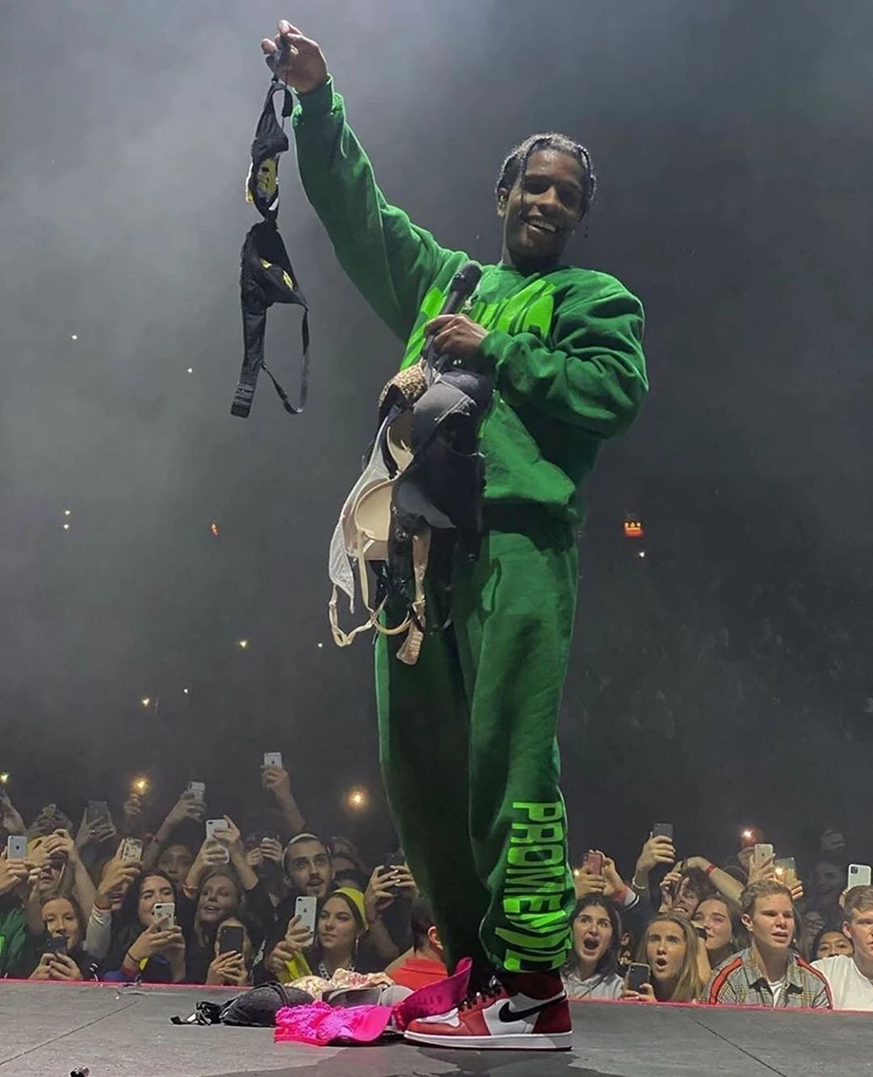 ASAP Rocky Pops in Neon Green Louis Vuitton Sneakers & Mixes