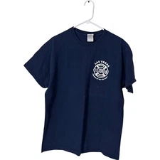 Gildan T Shirt  Men Large Las Vegas 108 Engine Rescue Blue Graphic Tee Vintage