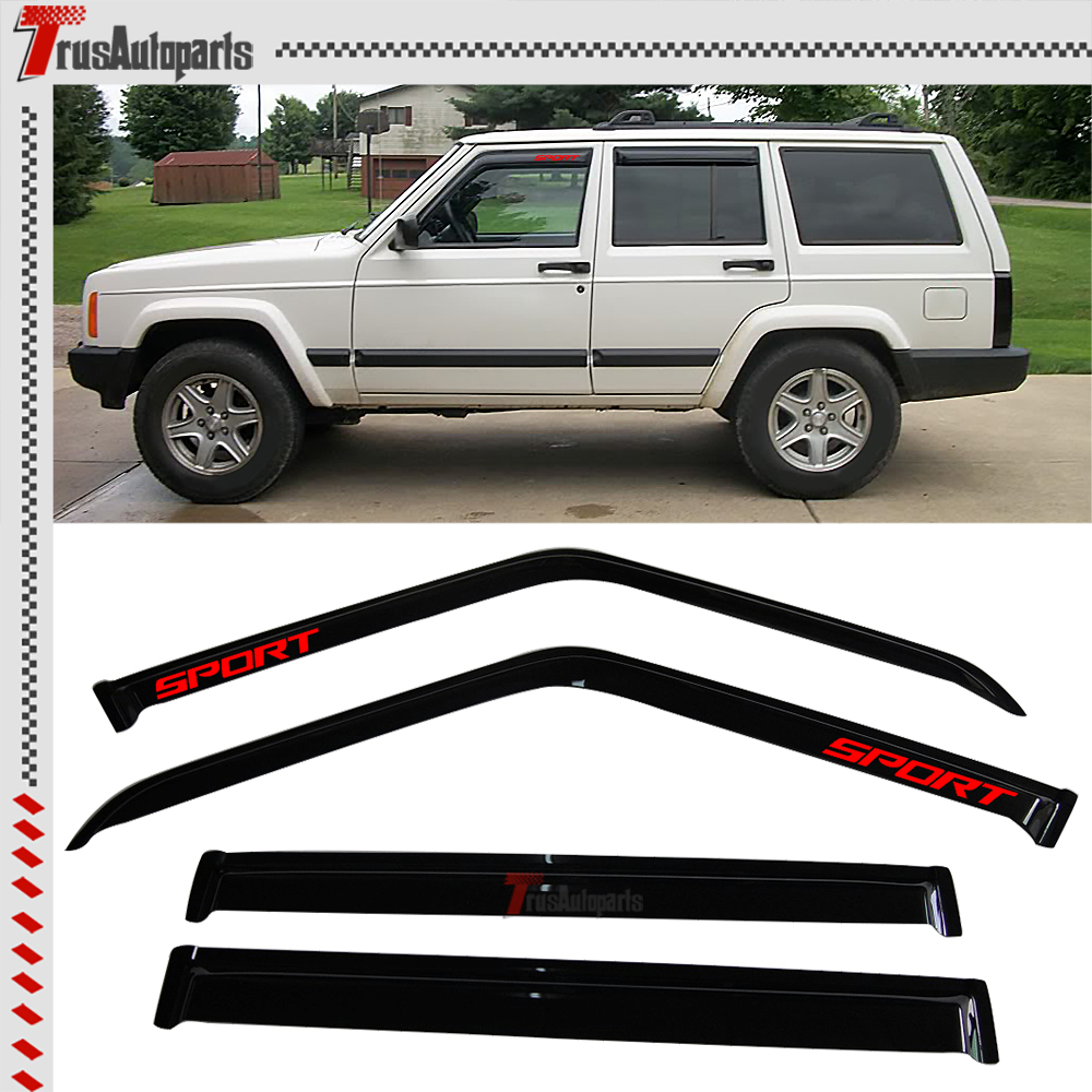 For 8401 Jeep Cherokee Window Visors Slim Style Shade Guard Deflector w/ Sport eBay