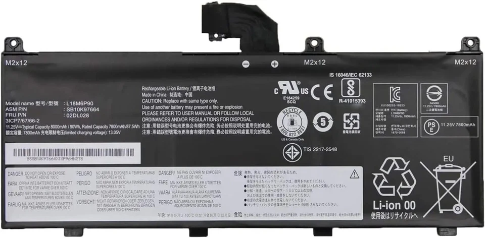 Batería L18M6P90 L18C6P90 para Lenovo ThinkPad P53 02DL028 02DL029 5B10W13901 Foto 3 de 4