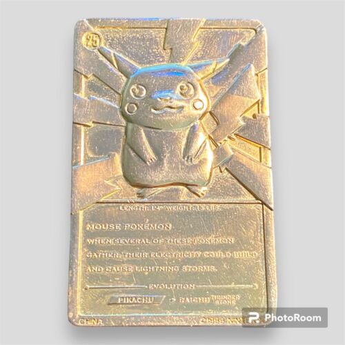 Collectible Gold Plated 1999 Pikachu Pokemon Card! Burger King Collectible - Picture 1 of 3