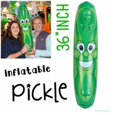 1 Pack - GIANT Jumbo 36" Green Inflatable Smiling PICKLE HEAD (3 FEET) Vinyl.