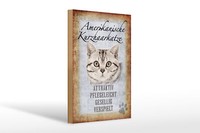 Holzschild Spruch 20X30 Cm Americanische Katze Kurzhaar Deko Schild Wooden Sign
