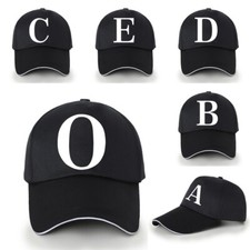 White Initials Baseball Cap Golf Hat Cotton Adjustable Men Women Sport Sun Hats