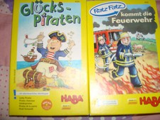 2x HABA 4320 Glückspiraten Würfelspiel / Ratz Fatz kommt die Feuerwehr 4542