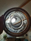 Rare antique Wallace sterling silver 6075 etched Floral Design glass plate dish