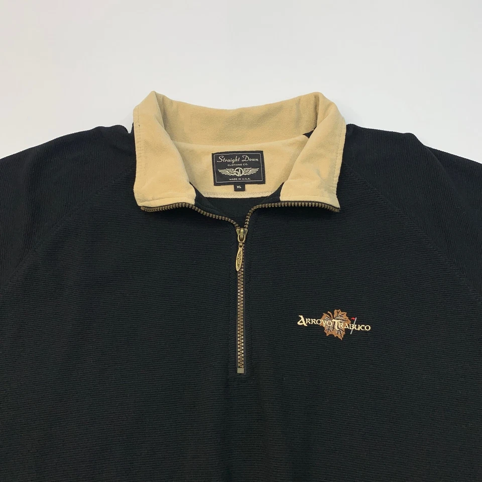 Suéter de golf vintage recto para hombre XL extra grande negro hecho en EE. UU. Foto 3 de 4