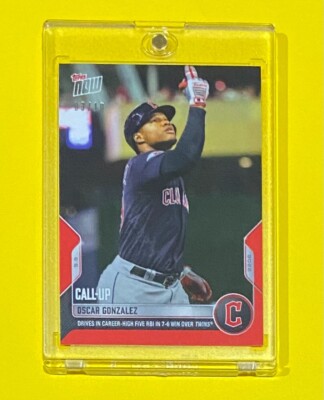 2022 MLB Topps Now Oscar Gonzalez Call-Up RED PARALLEL /10 SSP Guardians #872  