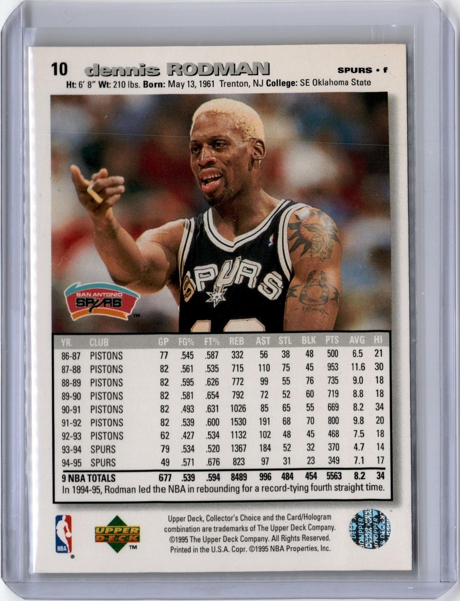 1995-96 Collector's Choice Dennis Rodman #10 San Antonio Spurs | eBay