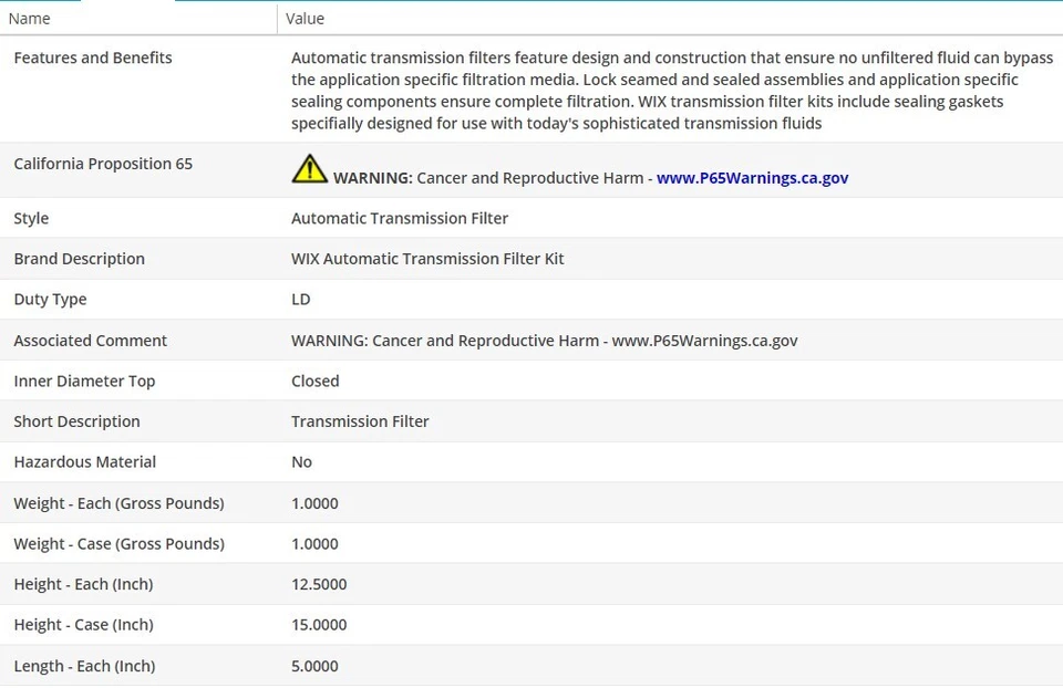 Filtro de aceite tipo OEM WIX para TOYOTA LAND CRUISER 1988-1992 L6-4,0 L Foto 3 de 4