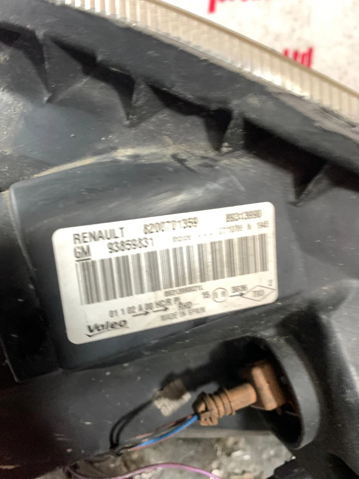 RENAULT TRAFFIC VIVARO 2012 LADO DEL PASAJERO HALÓGENO LUZ DE CABEZA FARO Foto 4 de 4