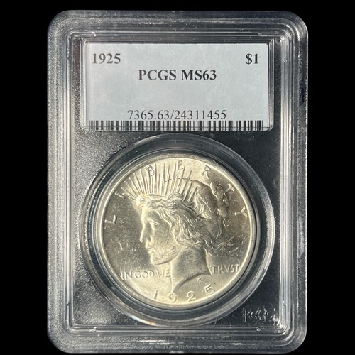 1925 Peace Dollar, PCGS MS-63 J124 - Picture 1 of 2
