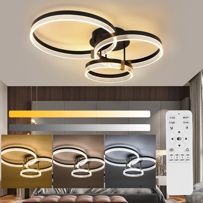 LED 3-Farbige Deckenlampe Dimmbar 42W Ring Deckenleuchte Wohnzimmer Esszimmer DE
