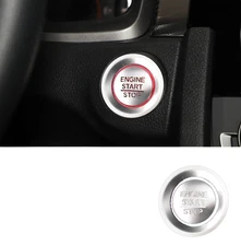 Silver Aluminum Engine Start Stop Button Overlay Cover Fits Civic CRV Accord