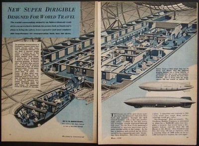 1948 Super DIRIGIBLE Goodyear LUXURY LINER pictorial article