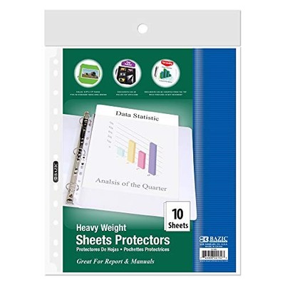 Bazic Sheet Protectors Heavy Weight Top Loading (10/Pack)