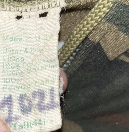 Винтажная камуфляжная толстовка с капюшоном охотничья легкая большая полиэстер США - Изображение 2 из 4