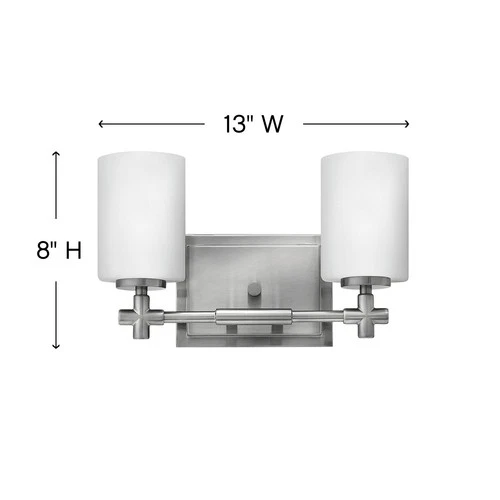 Hinkley Lighting 57552 Laurel 2 Light 13"W Bathroom Vanity Light - Nickel - Picture 6 of 6