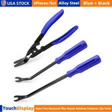 3 Pcs Auto Clip Pliers Set and Fastener Rivet Remover Repair Removal Clip Tools