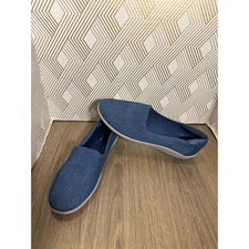 Easy Spirit Women's gift 2 Blue solid Slip On Loafer Flats Shoes Size 8.5 Wide