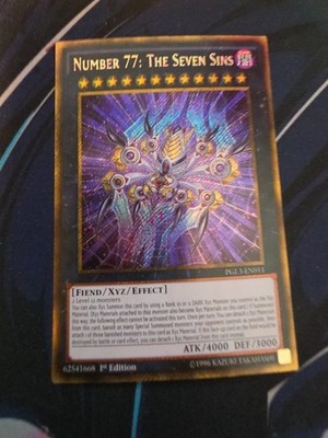 Number 77: The Seven Sins PGL3-EN011 Premium Gold: Infinite Gold 1st Edition