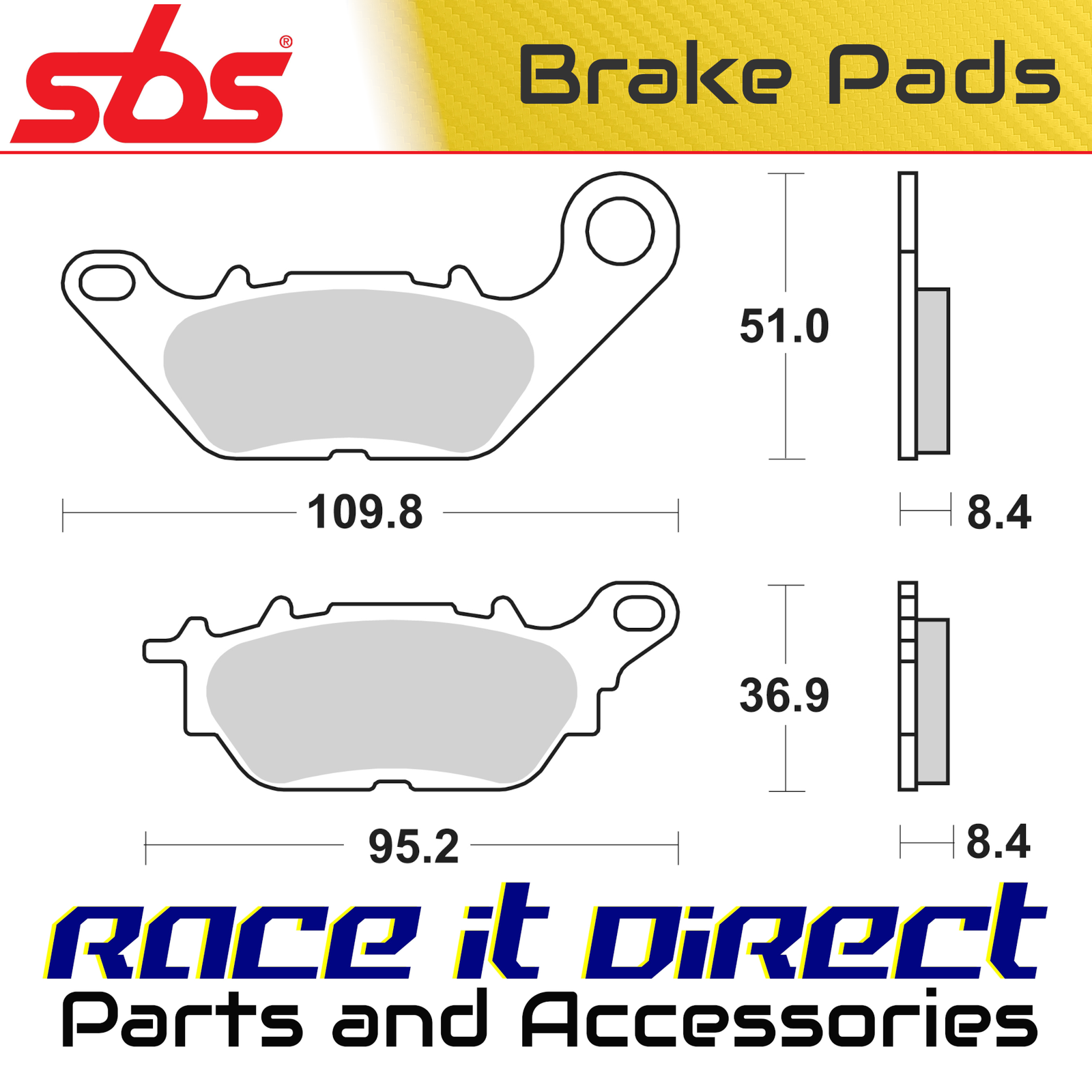 Brake Pads for YAMAHA GPD 155 N-MAX ABS 2017-2022 Rear Street SBS