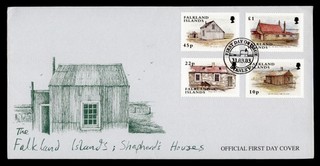 DR WHO 2003 FALKLAND ISLANDS FDC SHEPHERS HOUSES COMBO L1 R67443
