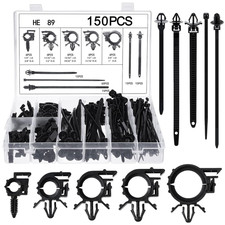 150 Pcs Car Wire Loom Routing Clips Push Mount Cable Tie Assortment 10 Sizes Car